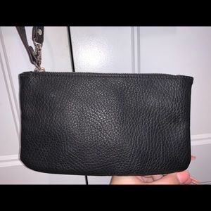 Echo NY Black Leather Wristlet